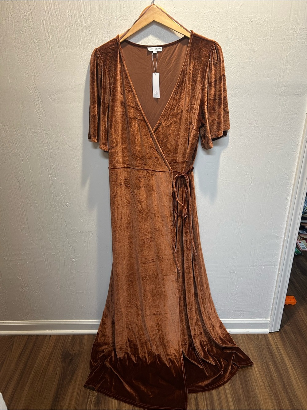 NWT Baltic Born Velvet Wrap Dress Maxi Katelyn Spice XXXL 3X Fall Wedding